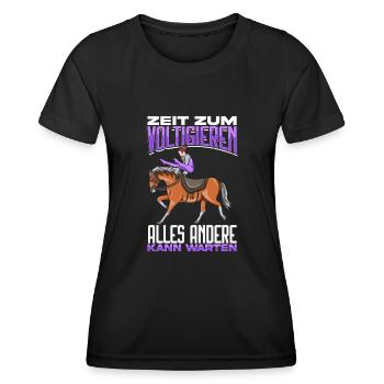 Voltigieren - Frauen Funktions-T-Shirt - Schwarz - Vorne - AI Model Female 172 light (172cm)