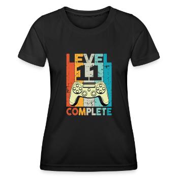 Level 11 Complete Gaming Geburtstag - Frauen Funktions-T-Shirt - Schwarz - Vorne - AI Model Female 172 light (172cm)
