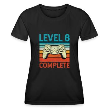 Level 8 Complete - Frauen Funktions-T-Shirt - Schwarz - Vorne - AI Model Female 172 light (172cm)