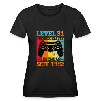 Gaming Geburtstag 1992 Level 31 - Frauen Funktions-T-Shirt - Schwarz - Vorne - AI Model Female 172 light (172cm)