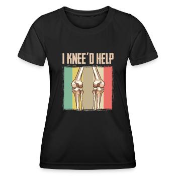 Chirurgie du genou et du genou Articulation du genou I Le genou aiderait à la réadaptation - T-shirt sport Femme - noir - Devant - AI Model Female 172 light (172cm)