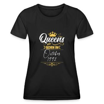 Oktober 1992 - 30. Geburtstag Geschenk. Frau. - Frauen Funktions-T-Shirt - Schwarz - Vorne - AI Model Female 172 light (172cm)