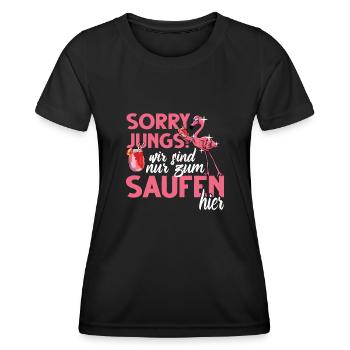 Flamingo Junggesellenabschied Frauen jga Saufen - Frauen Funktions-T-Shirt - Schwarz - Vorne - AI Model Female 172 light (172cm)