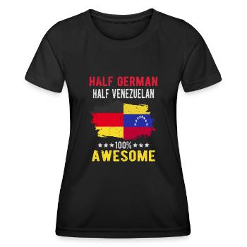Moitié allemand moitié vénézuélien - T-shirt sport Femme - noir - Devant - AI Model Female 172 light (172cm)