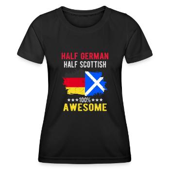 Halb Deutsch Halb Schotte - Frauen Funktions-T-Shirt - Schwarz - Vorne - AI Model Female 172 light (172cm)