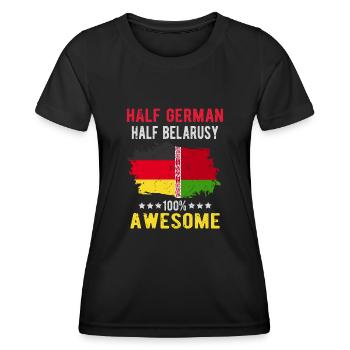 Moitié allemand moitié biélorusse - T-shirt sport Femme - noir - Devant - AI Model Female 172 light (172cm)