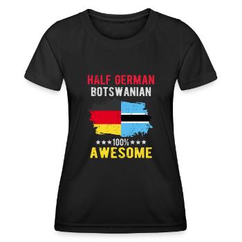 Moitié allemand moitié Batswana - T-shirt sport Femme - noir - Devant - AI Model Female 172 light (172cm)