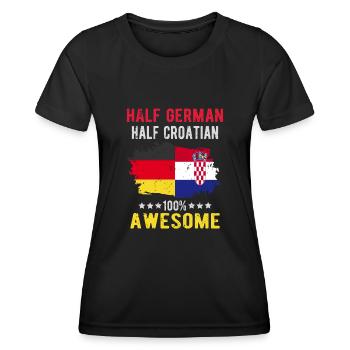 Moitié allemand moitié croate - T-shirt sport Femme - noir - Devant - AI Model Female 172 light (172cm)