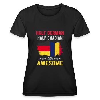 Moitié allemand Moitié Chader - T-shirt sport Femme - noir - Devant - AI Model Female 172 light (172cm)