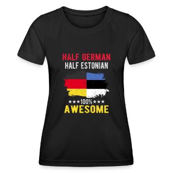 Moitié allemand moitié estonien - T-shirt sport Femme - noir - Devant - AI Model Female 172 light (172cm)