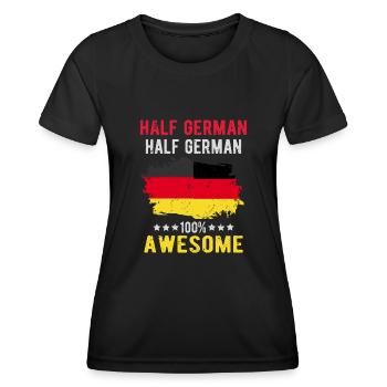 Moitié allemand Moitié allemand - T-shirt sport Femme - noir - Devant - AI Model Female 172 light (172cm)