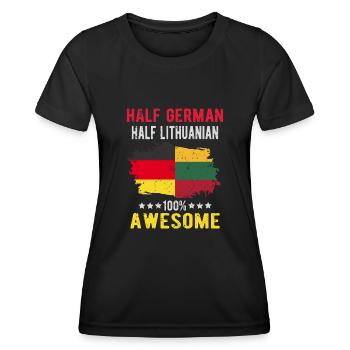 Moitié allemand moitié lituanien - T-shirt sport Femme - noir - Devant - AI Model Female 172 light (172cm)
