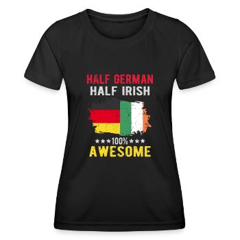 Moitié allemand moitié irlandais - T-shirt sport Femme - noir - Devant - AI Model Female 172 light (172cm)