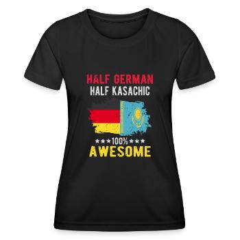 Moitié allemand moitié kazakh - T-shirt sport Femme - noir - Devant - AI Model Female 172 light (172cm)