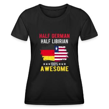 Halb Deutsch Halb Libyer - Frauen Funktions-T-Shirt - Schwarz - Vorne - AI Model Female 172 light (172cm)