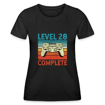 Niveau 28 Terminé - T-shirt sport Femme - noir - Devant - AI Model Female 172 light (172cm)