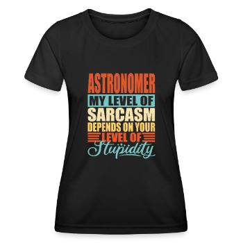 Sarcasme d’astronome Drôle d’astronome - T-shirt sport Femme - noir - Devant - AI Model Female 172 light (172cm)