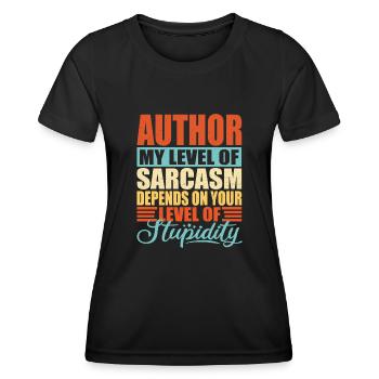 Sarcasme de l’auteur Auteur drôle - T-shirt sport Femme - noir - Devant - AI Model Female 172 light (172cm)