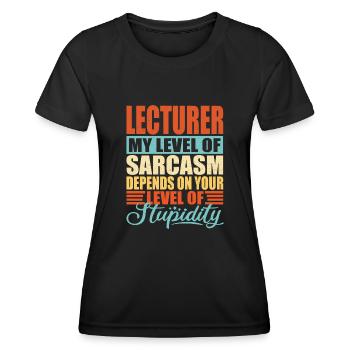 Dozent Dozentin sarkasmus Lustige Dozent - Frauen Funktions-T-Shirt - Schwarz - Vorne - AI Model Female 172 light (172cm)
