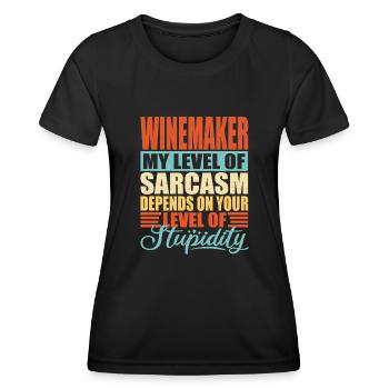 Sarcasme de vigneron Drôle de vigneron - T-shirt sport Femme - noir - Devant - AI Model Female 172 light (172cm)