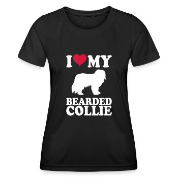 Bearded Collie Gift Chiens - T-shirt sport Femme - noir - Devant - AI Model Female 172 light (172cm)