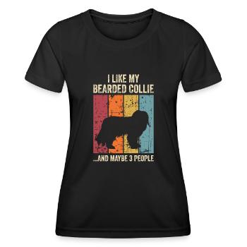 Bearded Collie Gift Chiens - T-shirt sport Femme - noir - Devant - AI Model Female 172 light (172cm)
