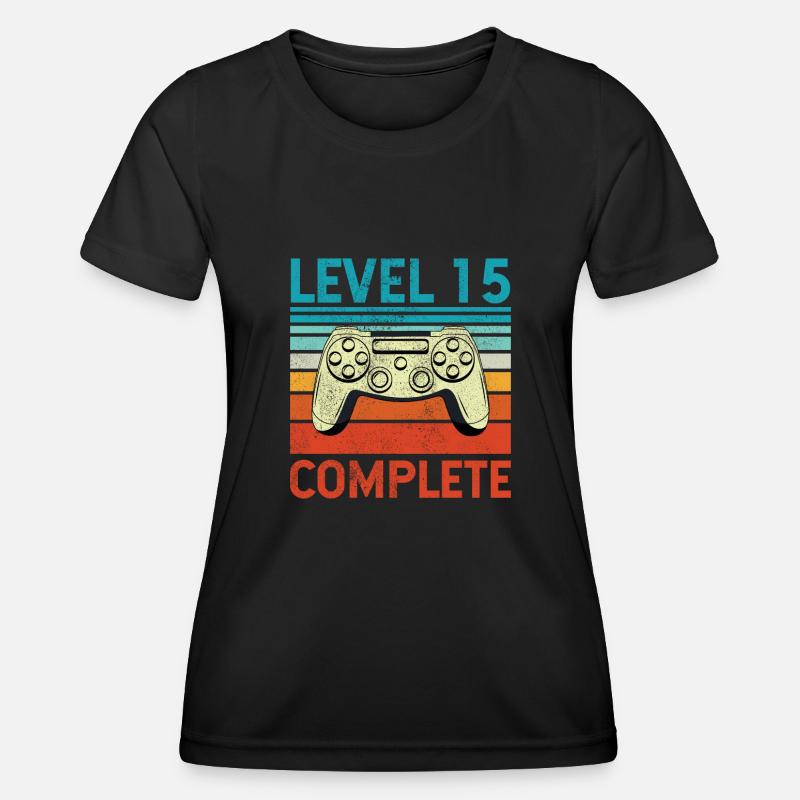 Level 15 Complete - Women's Functional T-Shirt - black