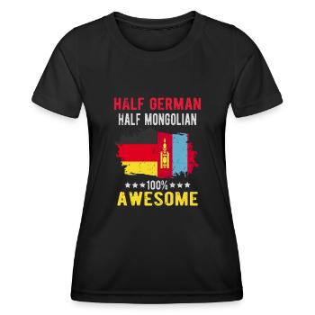 Moitié allemand moitié mongol - T-shirt sport Femme - noir - Devant - AI Model Female 172 light (172cm)