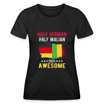 Moitié allemande moitié malienne - T-shirt sport Femme - noir - Devant - AI Model Female 172 light (172cm)