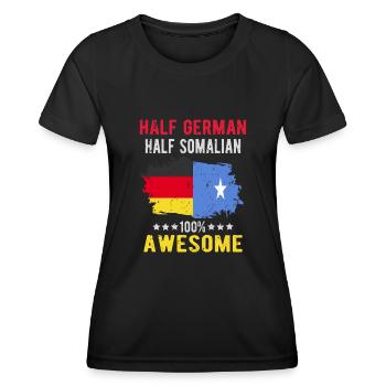 Moitié allemand moitié somalien - T-shirt sport Femme - noir - Devant - AI Model Female 172 light (172cm)