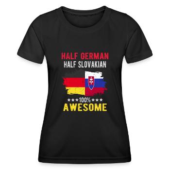 Moitié allemand moitié slovaque - T-shirt sport Femme - noir - Devant - AI Model Female 172 light (172cm)