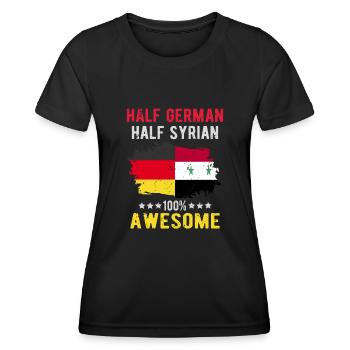 Moitié allemande moitié syrienne - T-shirt sport Femme - noir - Devant - AI Model Female 172 light (172cm)