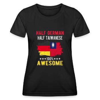 Moitié allemand moitié taïwanais - T-shirt sport Femme - noir - Devant - AI Model Female 172 light (172cm)