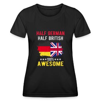 Moitié allemand moitié britannique - T-shirt sport Femme - noir - Devant - AI Model Female 172 light (172cm)