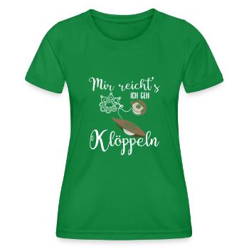 Mir reicht's ich geh Klöppeln lustiger Spruch - Frauen Funktions-T-Shirt - Kelly Green - Vorne - AI Model Female 172 dark (172cm)