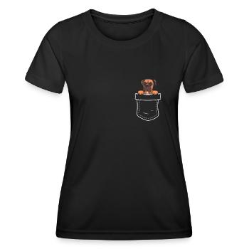 Deutscher Boxer Hund Dog Hundehalter - Frauen Funktions-T-Shirt - Schwarz - Vorne - AI Model Female 172 light (172cm)
