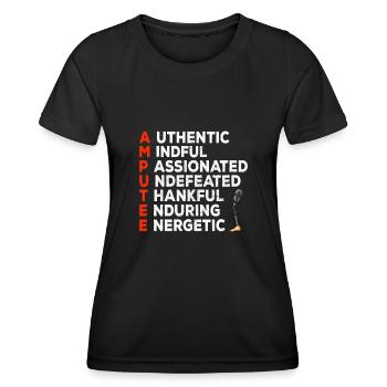 Leg surgery wheelchair lost leg - Women's Functional T-Shirt - black - Front - AI Model Female 172 light (172cm)
