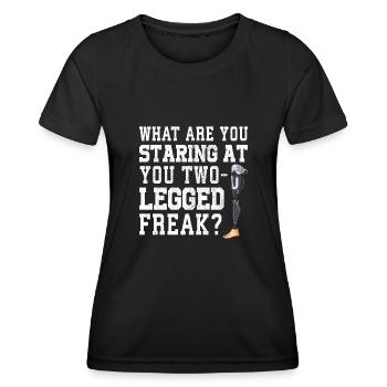 Chirurgie de la jambe en fauteuil roulant jambe perdue - T-shirt sport Femme - noir - Devant - AI Model Female 172 light (172cm)