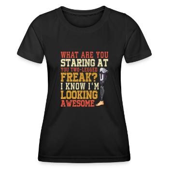 Leg surgery wheelchair lost leg - Women's Functional T-Shirt - black - Front - AI Model Female 172 light (172cm)