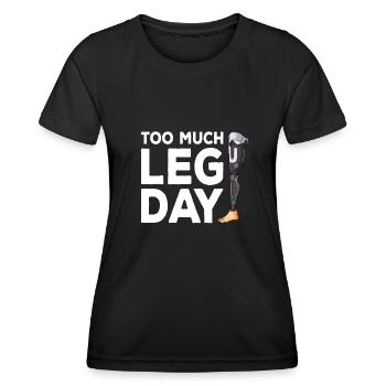 Chirurgie de la jambe en fauteuil roulant jambe perdue - T-shirt sport Femme - noir - Devant - AI Model Female 172 light (172cm)