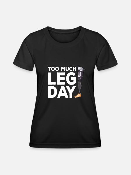 Chirurgie de la jambe en fauteuil roulant jambe perdue - T-shirt sport Femme - noir
