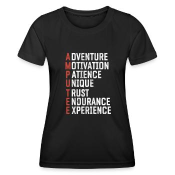 Chirurgie de la jambe en fauteuil roulant jambe perdue - T-shirt sport Femme - noir - Devant - AI Model Female 172 light (172cm)