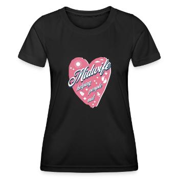 Tolles Hebammen Herz Geburtshelferin Geschenk - Frauen Funktions-T-Shirt - Schwarz - Vorne - AI Model Female 172 light (172cm)