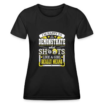 Billard drôle Ce que signifie tirer comme une fille - T-shirt sport Femme - noir - Devant - AI Model Female 172 light (172cm)
