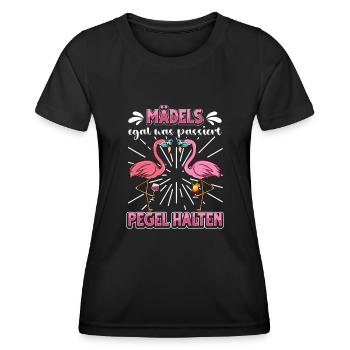 Flamingo JGA - Frauen Funktions-T-Shirt - Schwarz - Vorne - AI Model Female 172 light (172cm)