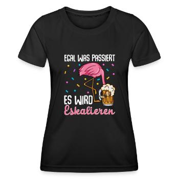 Flamingo JGA - Frauen Funktions-T-Shirt - Schwarz - Vorne - AI Model Female 172 light (172cm)