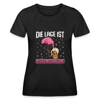 Flamingo JGA - Frauen Funktions-T-Shirt - Schwarz - Vorne - AI Model Female 172 light (172cm)