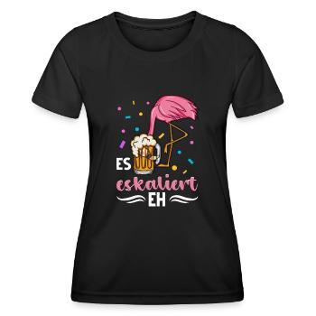Flamingo JGA - Frauen Funktions-T-Shirt - Schwarz - Vorne - AI Model Female 172 light (172cm)