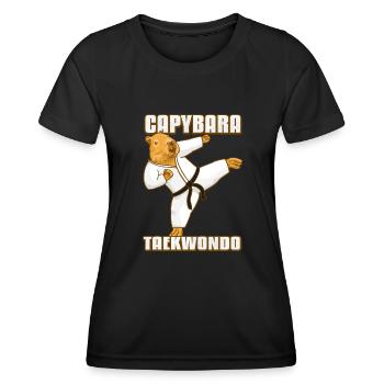 Taekwondo GI Capybara - Women's Functional T-Shirt - black - Front - AI Model Female 172 light (172cm)