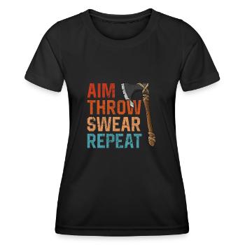Axt Werfen - Frauen Funktions-T-Shirt - Schwarz - Vorne - AI Model Female 172 light (172cm)